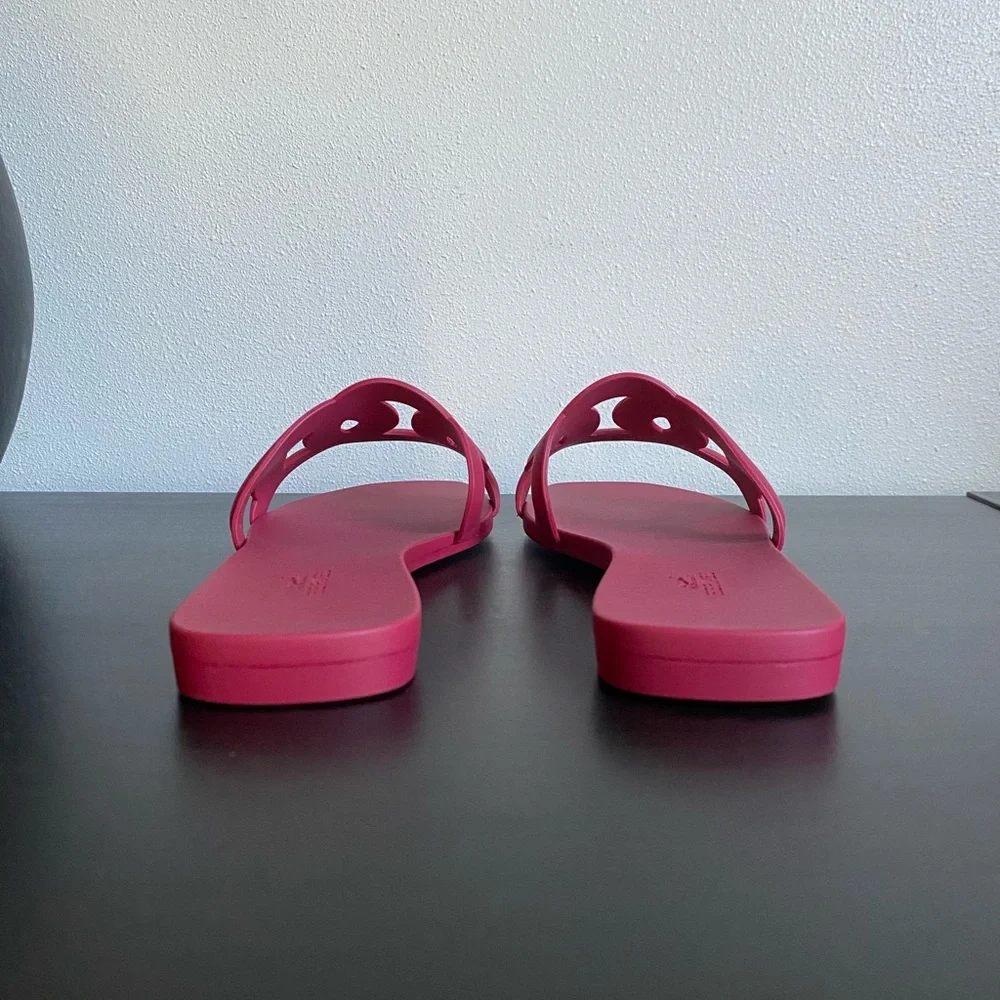 NIB Hermès Aloha Rubber Sandals Red Rose Baie size 36 - Picture 6 of 8